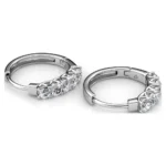 Cate & Chloe Bethany 18k White Gold Plated Silver Hoop Earrings with Swarovski Crystals