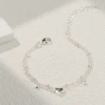 Bavsenic 925 Sterling Silver Anklet Bracelets for Women Waterproof