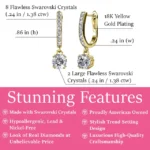 Cate & Chloe McKenzie 18k Yellow Gold Plated Drop Dangle Crystal Earrings with Swarovski Crystals