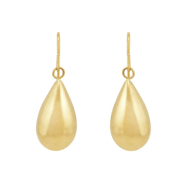 Brilliance Fine Jewelry 10K Yellow Gold Hollow Teardrop Dangle Earrings