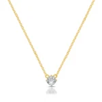 Brilliance Fine Jewelry Modern Collection 1/4 Ct Lab Grown Diamond 14KT Gold Plated Solitaire Necklace