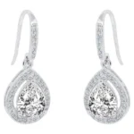 Cate & Chloe Isabel 18k White Gold Plated Silver Crystal Earrings