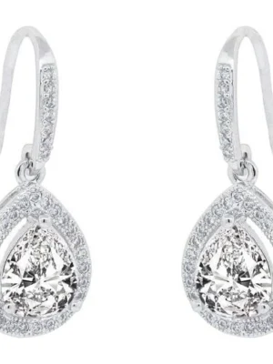 Cate & Chloe Isabel 18k White Gold Plated Silver Crystal Earrings