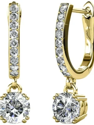 Cate & Chloe McKenzie 18k Yellow Gold Plated Drop Dangle Crystal Earrings with Swarovski Crystals