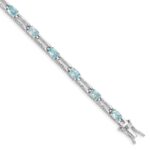 Primal Silver Sterling Silver Rhodium-plated Blue Topaz Bracelet