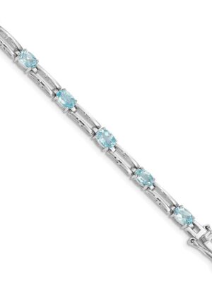 Primal-Silver-Sterling-Silver-Rhodium-plated-Blue-Topaz-Bracelet