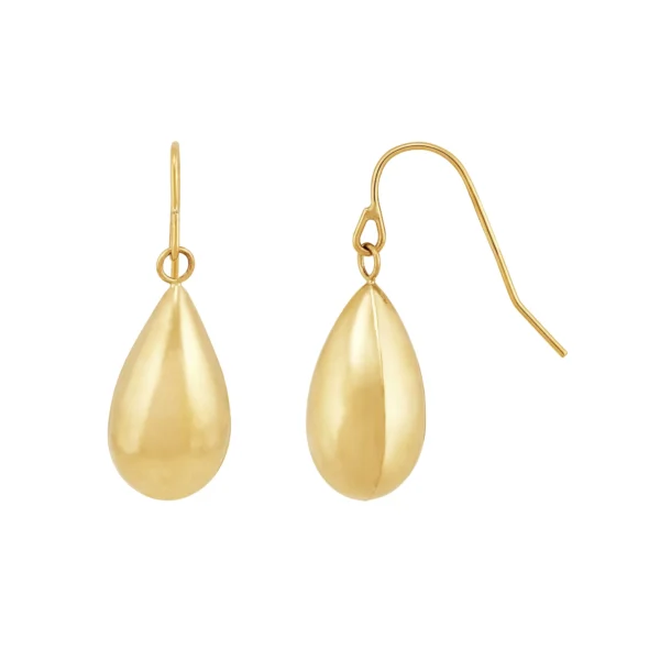 Brilliance Fine Jewelry 10K Yellow Gold Hollow Teardrop Dangle Earrings