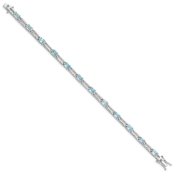 Primal Silver Sterling Silver Rhodium-plated Blue Topaz Bracelet